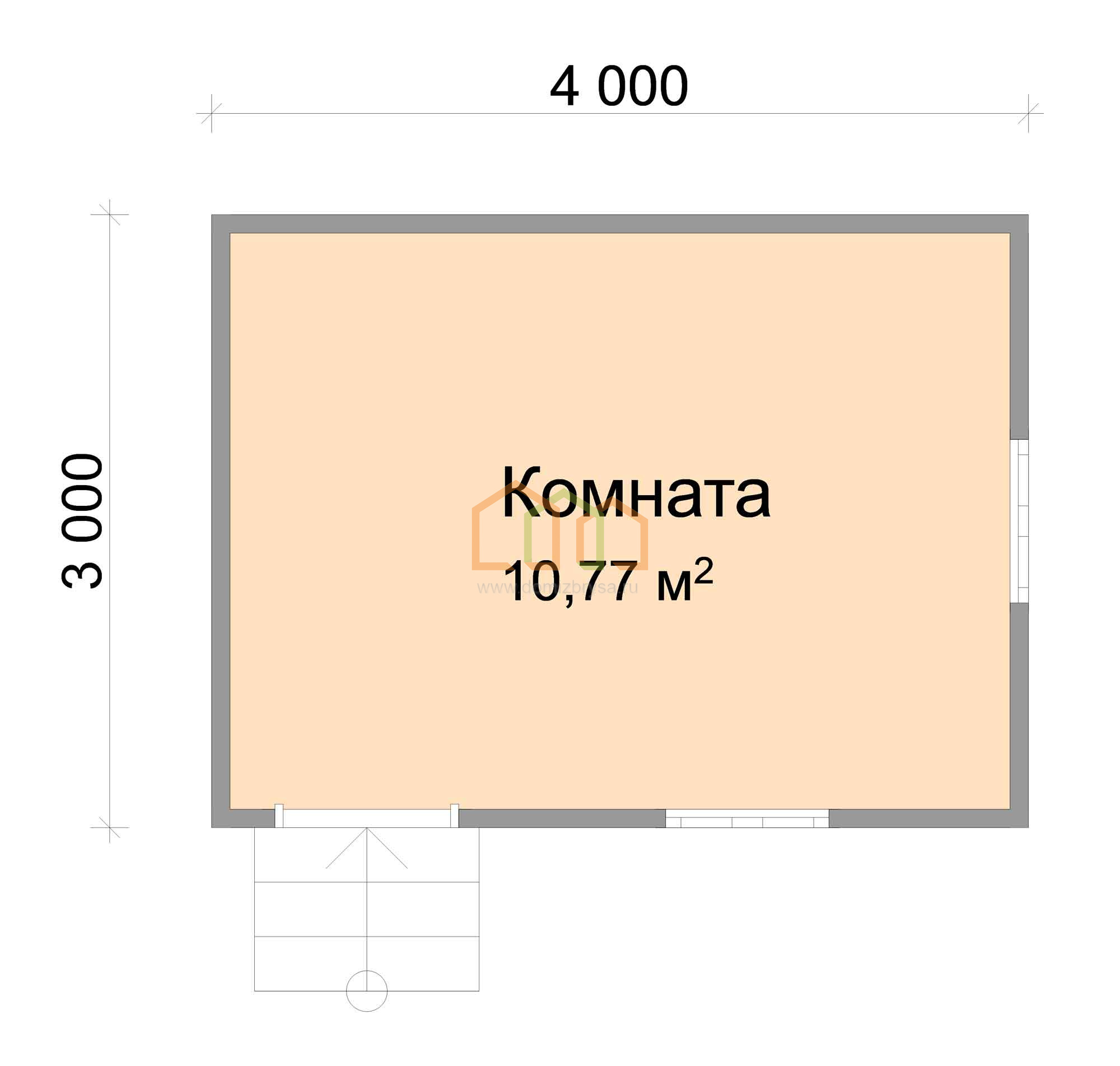 Каркасный садовый домик Ивушка 3x4 Площадь: 12 м² под ключ в Великом  Новгороде